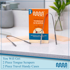 Dishwasher-safe stainless steel tongue scraper
