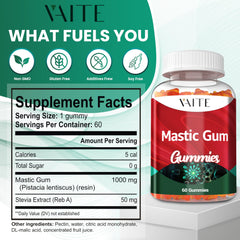 Close-up of chewy Mastic Gum Gummies