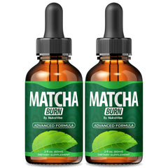 Two-pack Matcha Burn Drops bottle front label