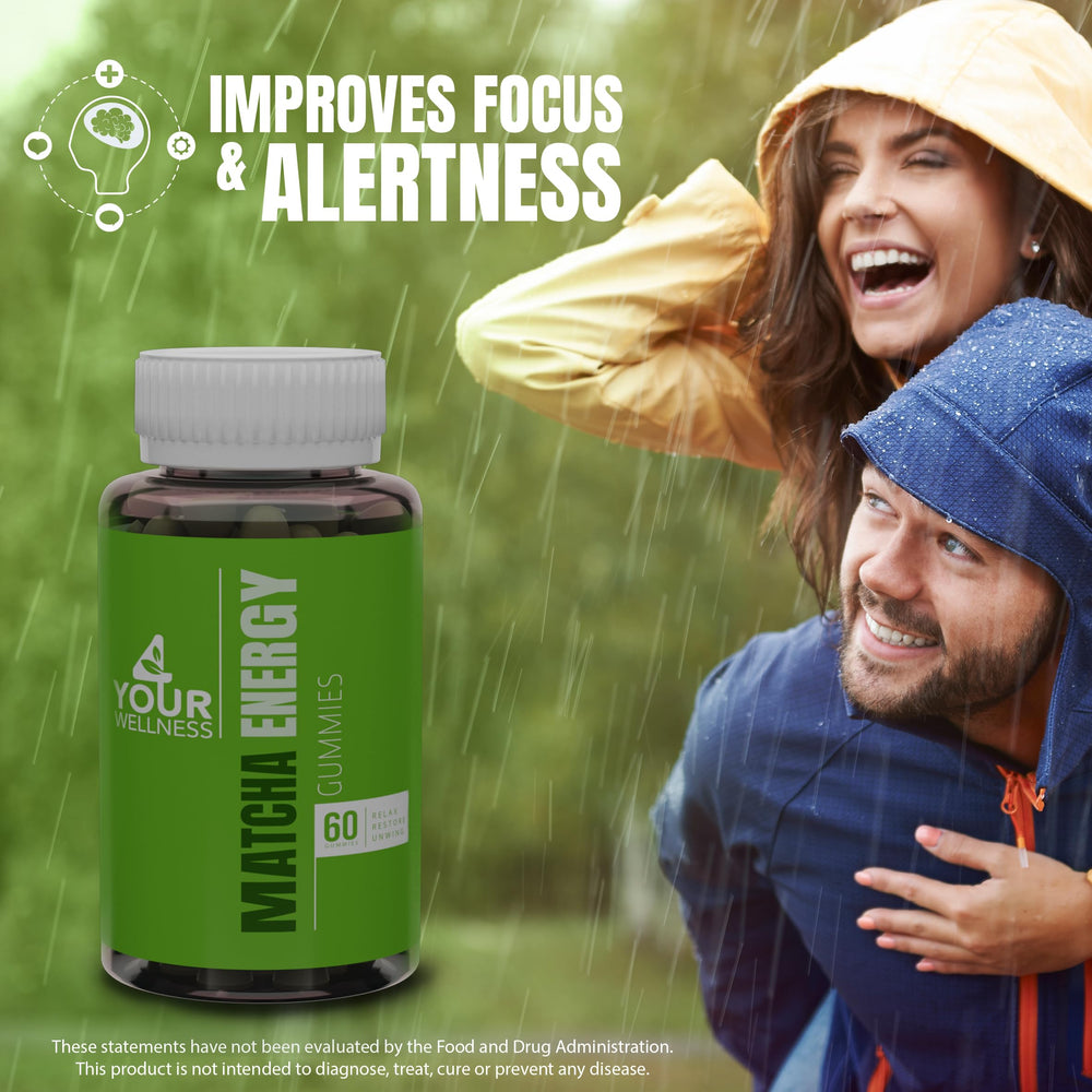 CoQ10 and organic matcha ingredients on the label