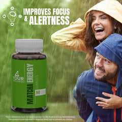 CoQ10 and organic matcha ingredients on the label