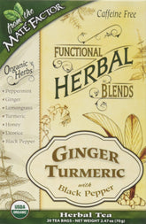 Mate Factor Ginger Turmeric with Black Pepper 20 Bags – front of box