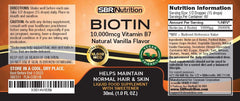 Product label for MAX Absorption Biotin Liquid Drops