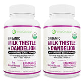 Bottle of Max Absorption Organic Milk Thistle 5:1 Extract with Dandelion Root