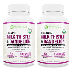Bottle of Max Absorption Organic Milk Thistle 5:1 Extract with Dandelion Root