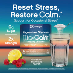 Close-up of Max Calm ingredients and nutritional highlights