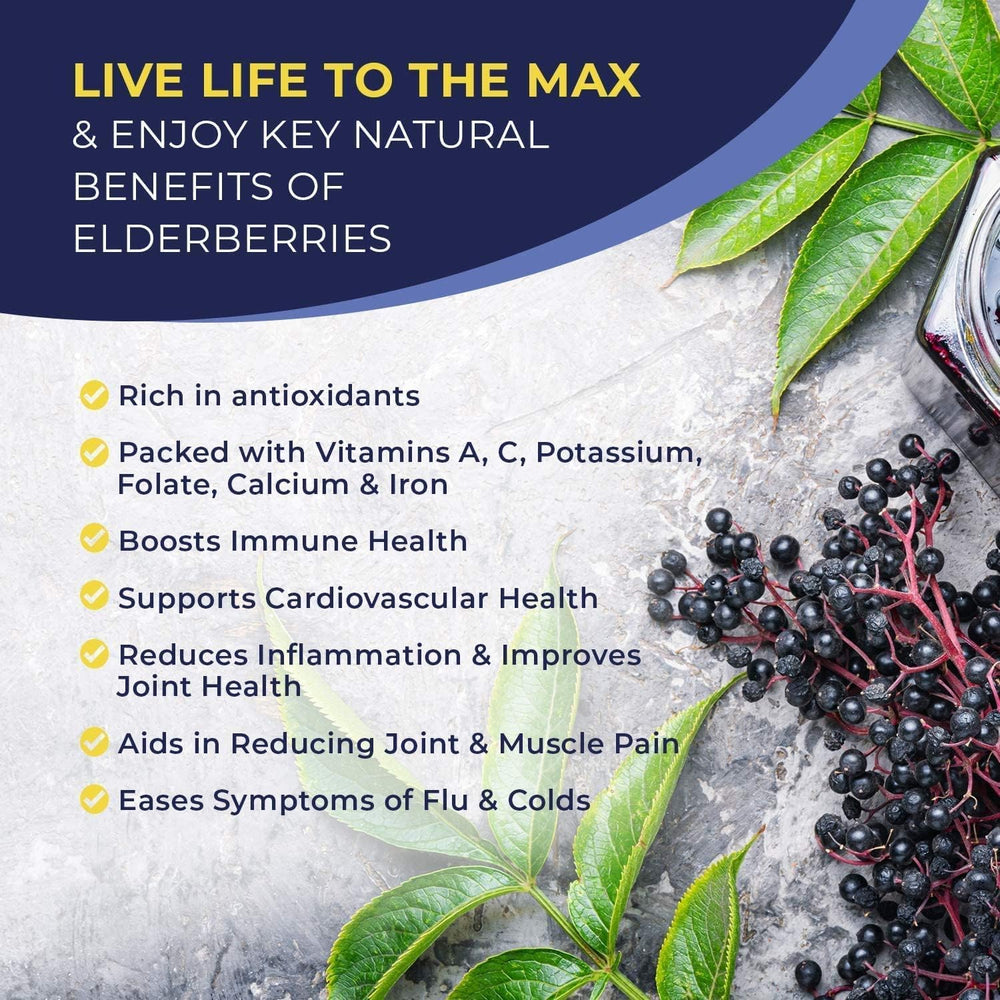Back view of MaxImmunity Organic Elderberry Syrup 2-pack
