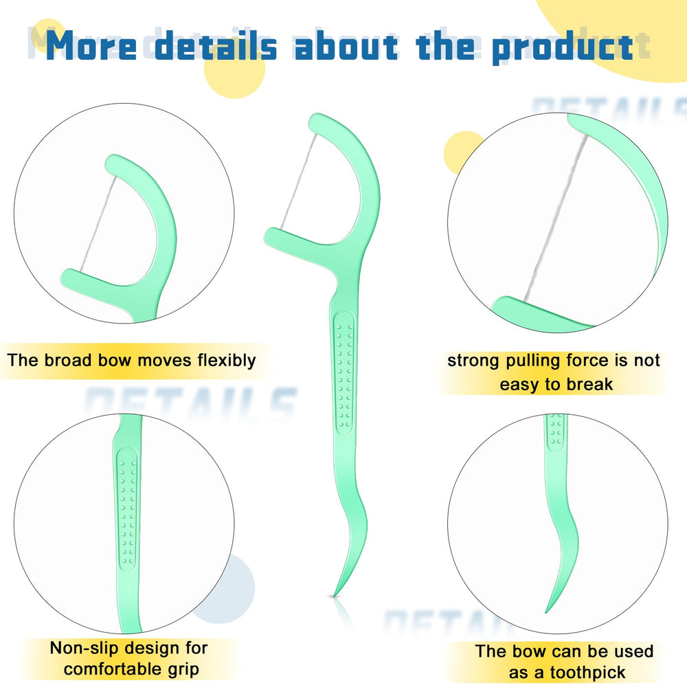 Non-slip raised handle design on Maxdot floss picks