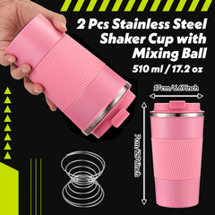 Maxdot shaker cups pink lid open demonstrates easy flip lid for quick drinks.
