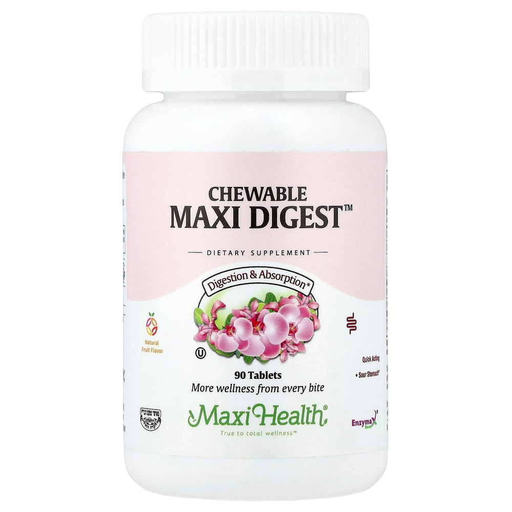 Maxi Health Chewable Digest bottle with Kosher certification