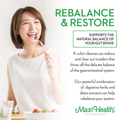 Natural digestive herbs and detox ingredients collage