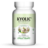 Maxi Health Kyolic Organic Garlic Supplement bottle label with 90 vegetarian tablets