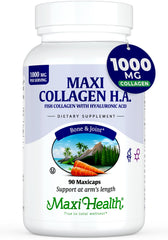 Maxi Health Marine Collagen Pills bottle with 1000 mg Type 1 collagen