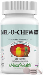 200-count bottle of Maxi Health Mel-O-Chew melatonin tablets