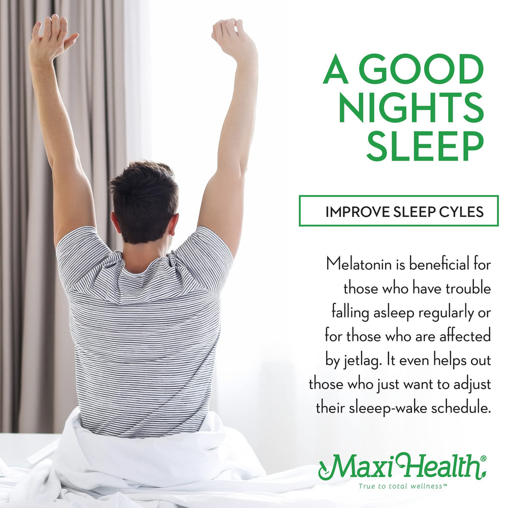 Berry-flavored Maxi Health Mel-O-Chew melatonin tablets