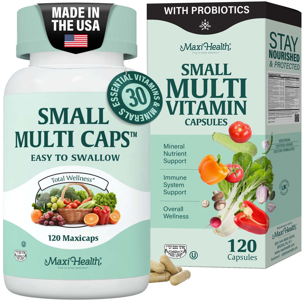 Front view of Maxi Health Multivitamin bottle with label