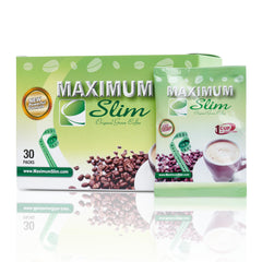 Maximum Slim Original Green Coffee packaging closeup highlighting premium blend