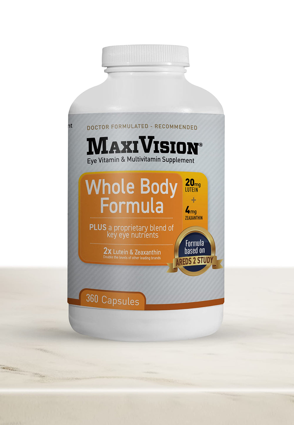 MaxiVision AREDS2 bottle label close-up