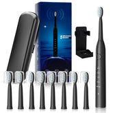 MAXWISDOM rechargeable electric toothbrush in black, front view