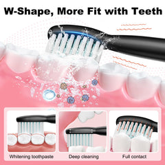 Eight replacement brush heads included with MAXWISDOM kit