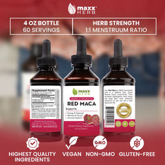 Made in USA label on Maxx Herb Red Maca bottle