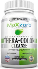 MaXzorb Nutrition Thera-Colon Cleanse bottle – front view, 90 capsules