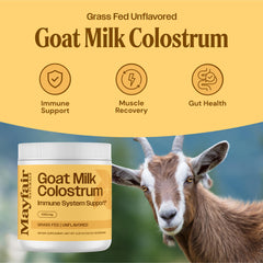 Packaging of Mayfair Naturals Goat Milk Colostrum Powder
