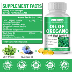 Lifestyle image with MAYMELOTON bottle and oregano leaves