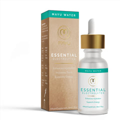 MAYU Electrolyte Water Drops bottle closeup for fast hydration.