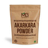 MB Herbals Akarkara Powder 100g – Anacyclus pyrethrum root powder, front view