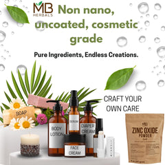 Scoop of zinc oxide powder for DIY formulations