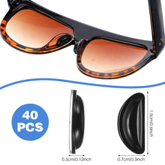 Self-adhesive nose pads applied to glasses