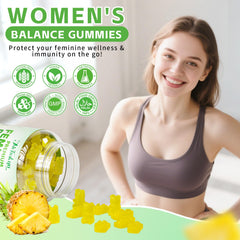 Gummies poured from bottle in pineapple flavor