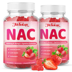 Front view of Mchokuu NAC Gummies bottle (1000mg per gummy)