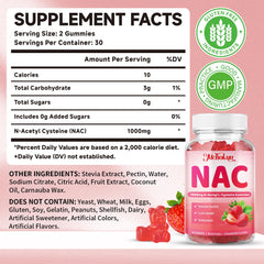 NAC Gummies ingredients list and label