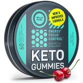 Front view of MCT Oil Keto Gummies with cherry flavor and collagen