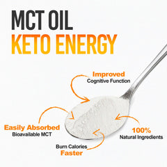 MCT Oil Powder bottle back label detailing ingredients