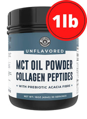 Unflavored 16oz container for keto-friendly supplement