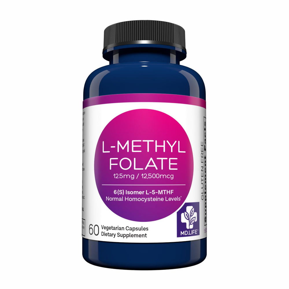 MD Life L-Methylfolate 12.5 mg bottle front label
