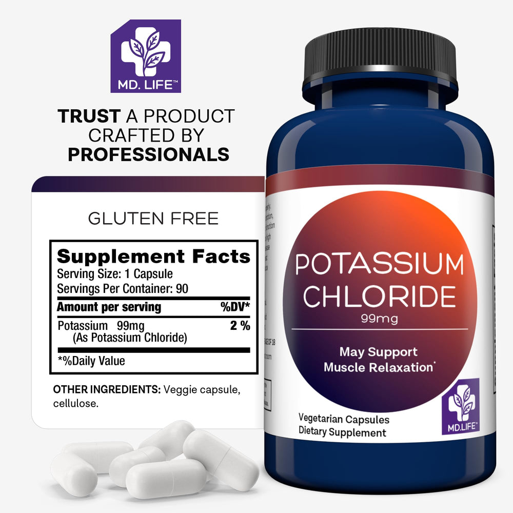 Vegetarian capsule design for MD Life potassium supplement