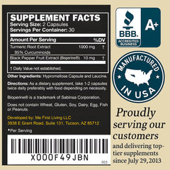 Gluten-free turmeric curcumin supplement with capsules