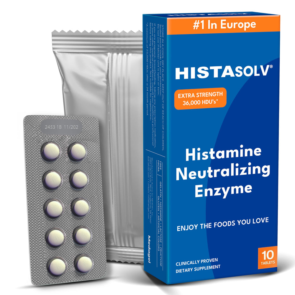 Medagel HISTAsolv Extra Strength DAO enzyme supplement packaging