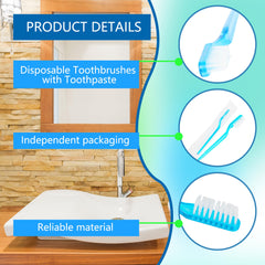 Single disposable toothbrush with toothpaste pre-applied