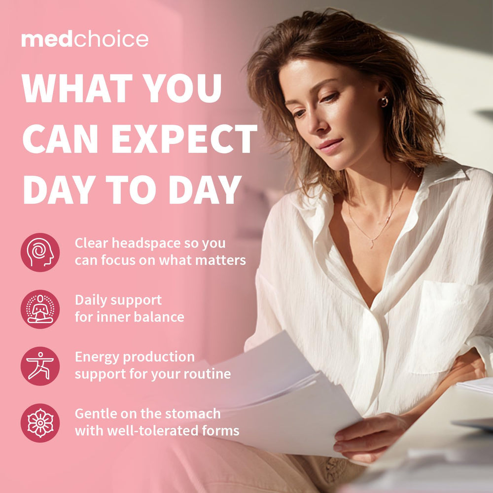 MEDCHOICE open bottle with capsules visible for serving transparency
