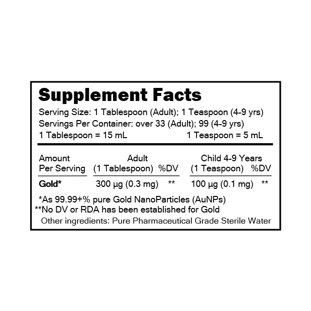 No ionic gold, no color additives, or protein