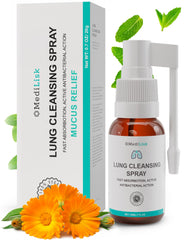 Front view of MediLisk Lung Cleansing Spray bottle, 1 oz