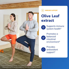 Mediterranean olive leaves show traditional herbal roots behind this hypoallergenic supplement.