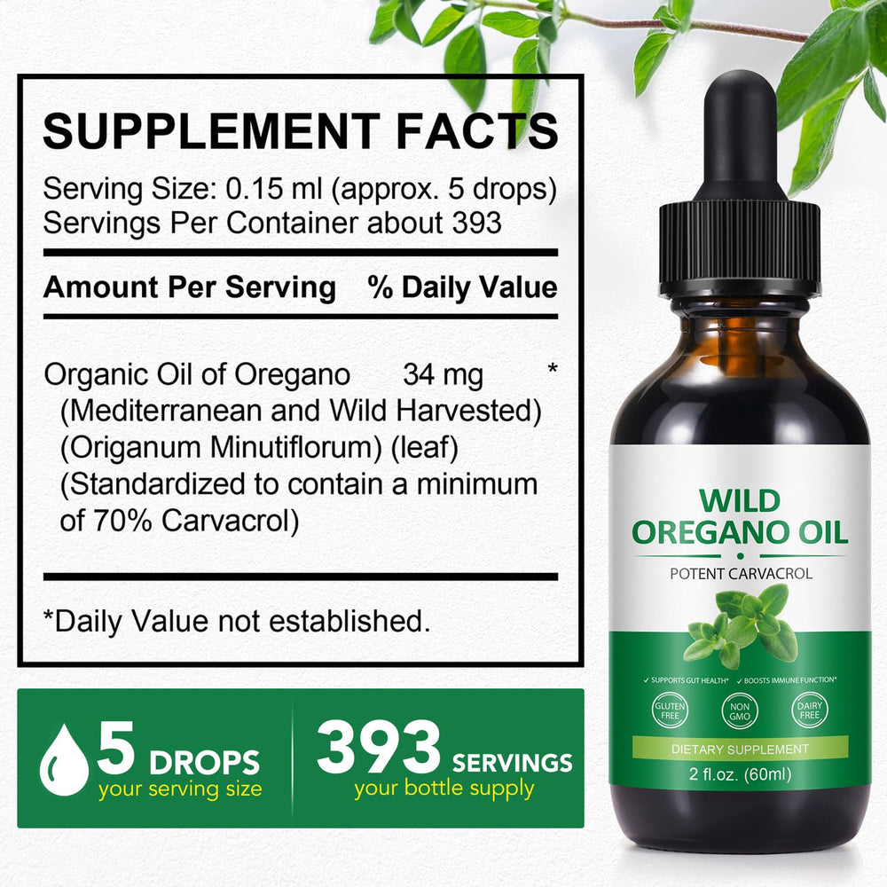Wild oregano oil from the Mediterranean with carvacrol content