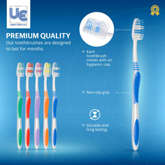 Medium-soft bristles and ergonomic handles