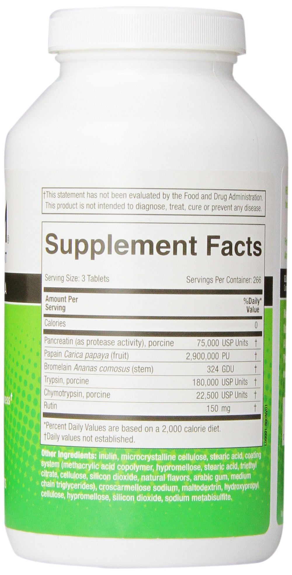 Illustration of Medizym ingredients bromelain papain pancreatin trypsin chymotrypsin and rutin
